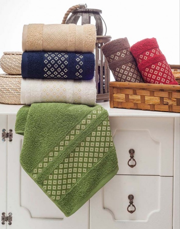 Полотенце TWO DOLPHINS  махровое жаккард 70х140 (1/6 шт.) (E662) SERRA — Мартекс