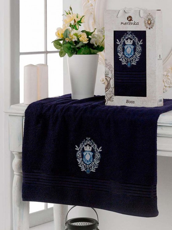 Махровое полотенце MERZUKA BOSS 50х80 (1 шт.) синий — Мартекс