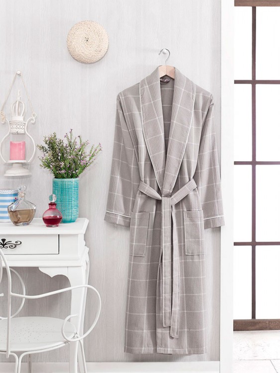 Халат мужской PHILIPPUS вафельный серый — Мартекс