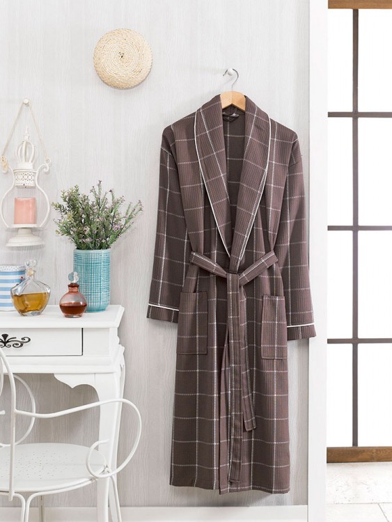 Халат мужской PHILIPPUS вафельный шоколадный — Мартекс