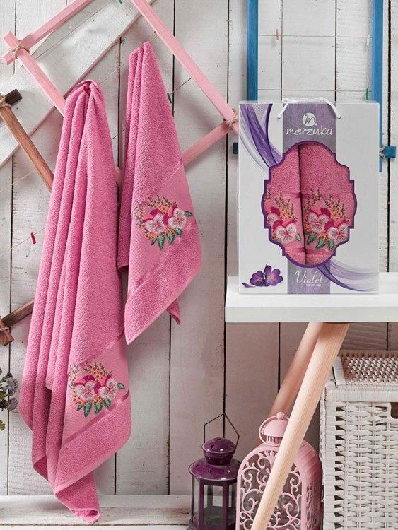 Набор махровых полотенец MERZUKA VIOLET (2 шт.) светло-лиловый — Мартекс