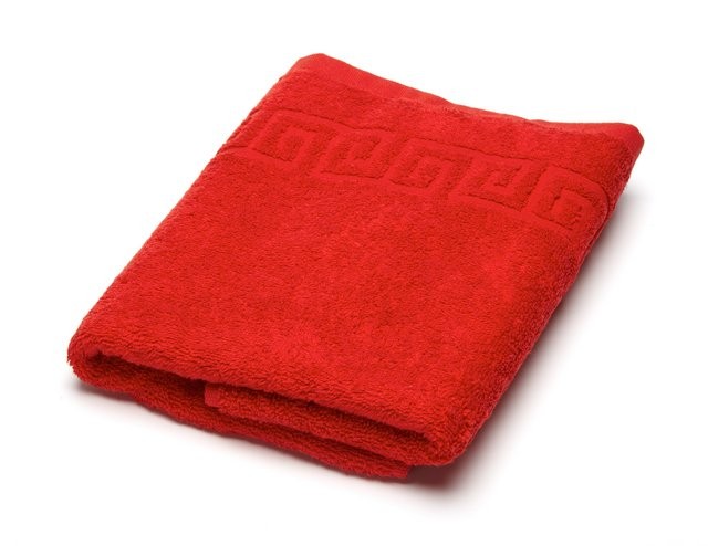 Махровое полотенце Ашхабад красного цвета фото 1 — Мартекс
