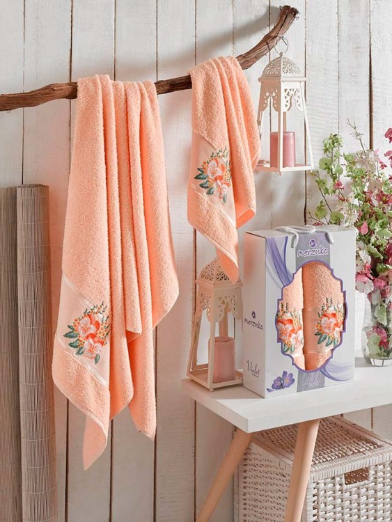Набор махровых полотенец MERZUKA VIOLET (2 шт.) оранжевый — Мартекс