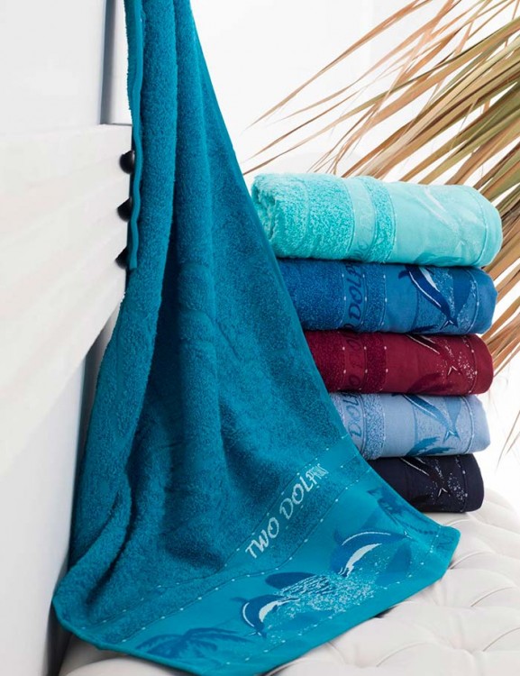 Полотенце PHILIPPUS махровое 50*90 (1/6 шт.) SLOW COTTON (E256) DOLPHINS — Мартекс