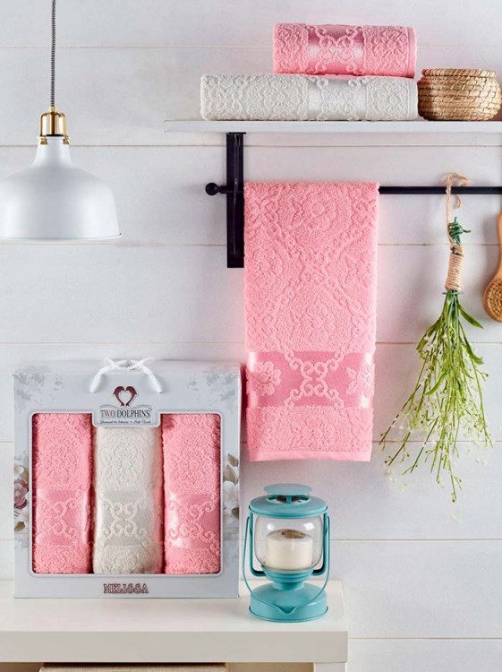 Набор полотенец махровых TWO DOLPHINS MELISSA (3 шт.) розовый — Мартекс