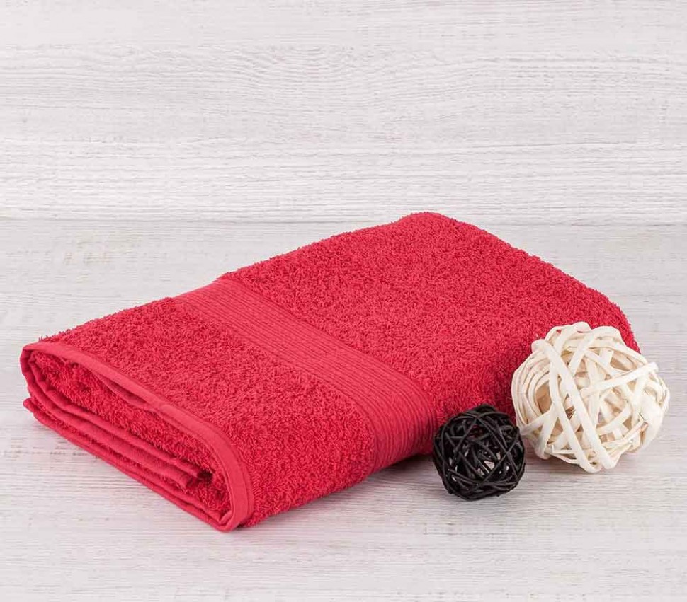 Махровое полотенце Байрамали красного цвета 420 г/м2 фото 1 — Мартекс
