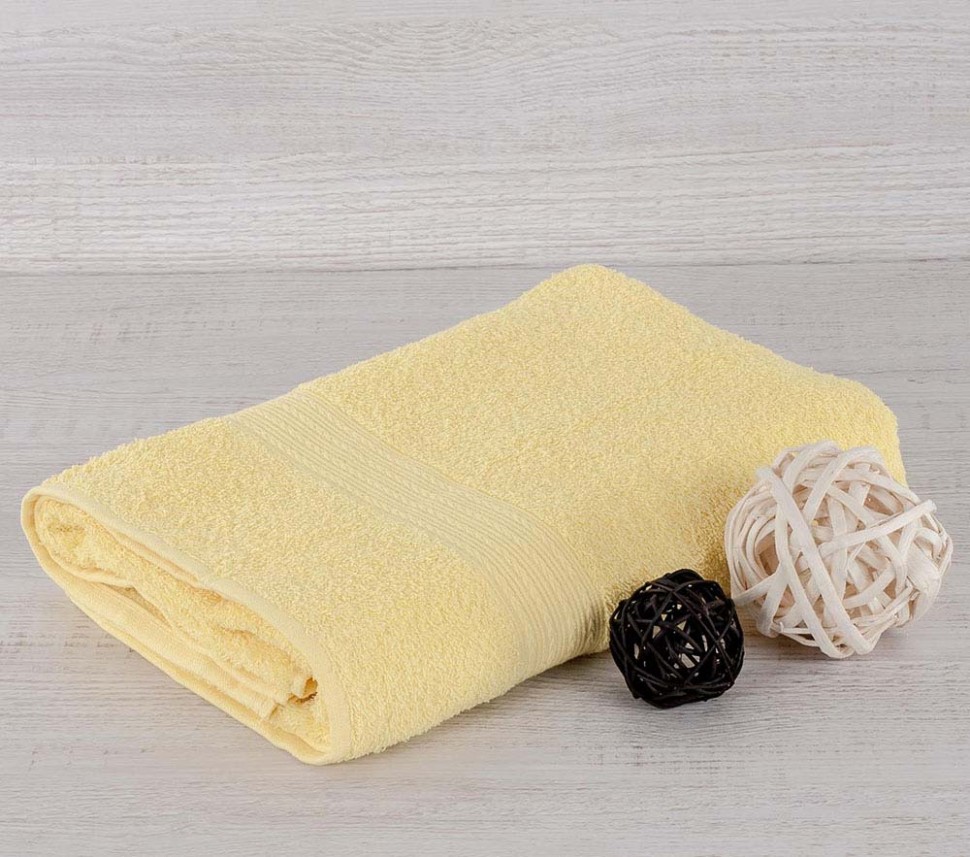 Махровое полотенце Байрамали лимонного цвета 420 г/м2 фото 1 — Мартекс