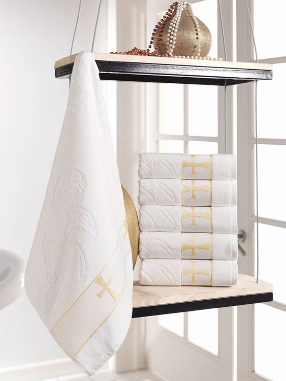 Полотенце ROSE велюр махровое жаккард 70х140 (1/6 шт.) КРЕСТИК — Мартекс