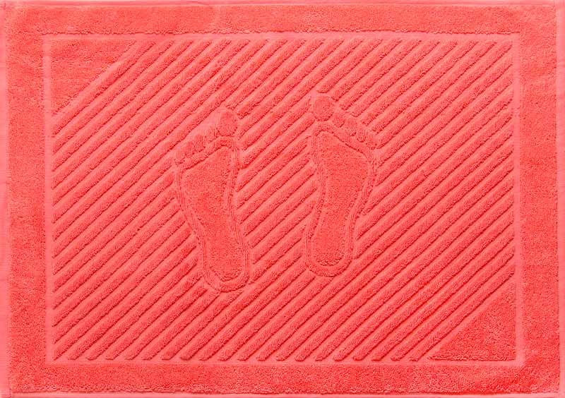 Махровое полотенце для ног Ашхабад кораллового цвета 700 г/м2 фото 1 — Мартекс