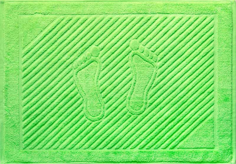 Махровое полотенце для ног Ашхабад салатового цвета 700 г/м2 фото 1 — Мартекс