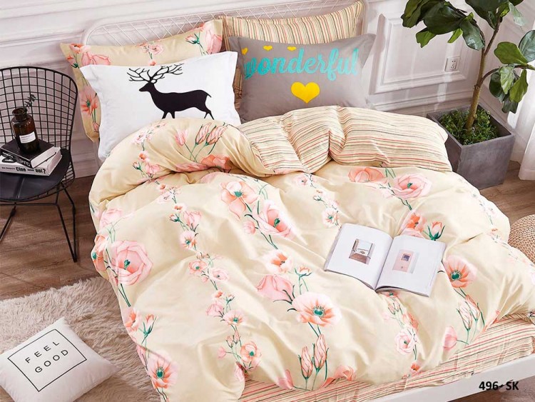 Постельное белье Cleo сатин набивной Satin de' Luxe 496-SK &mdash; Мартекс