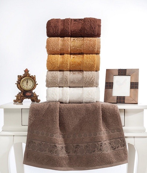 Полотенце TWO DOLPHINS  махровое жаккард 70х140 (1/6 шт.) (E631) ILAYDA — Мартекс