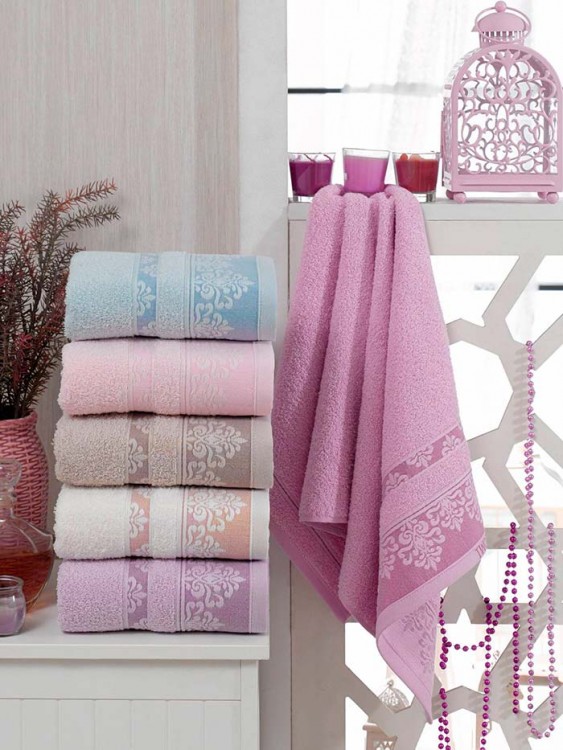 Полотенце TWO DOLPHINS  махровое жаккард 70х140 (1/6 шт.) (E785) AYSİRA — Мартекс