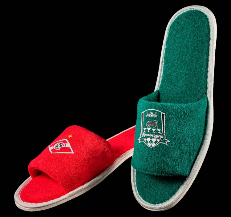 Махровые тапочки с логотипом (термотрансфер) — Мартекс