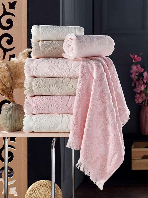 Полотенце DO&amp;CO махровое жаккард с бахромой 50*90 (1/4 шт.) OSMANLI — Мартекс