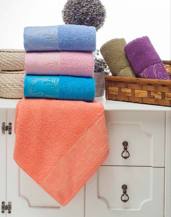 Полотенце TWO DOLPHINS  махровое жаккард 70х140 1/6 шт.) (E667) ASITA — Мартекс