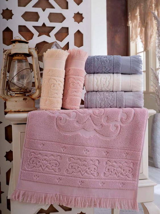 Полотенце DO&amp;CO махровое жаккард с бахромой  50*90 (1/6 шт.) ARTEMIS — Мартекс