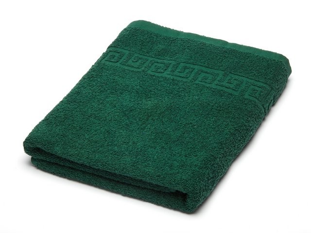 Махровое полотенце Ашхабад темно-зеленого цвета фото 1 — Мартекс